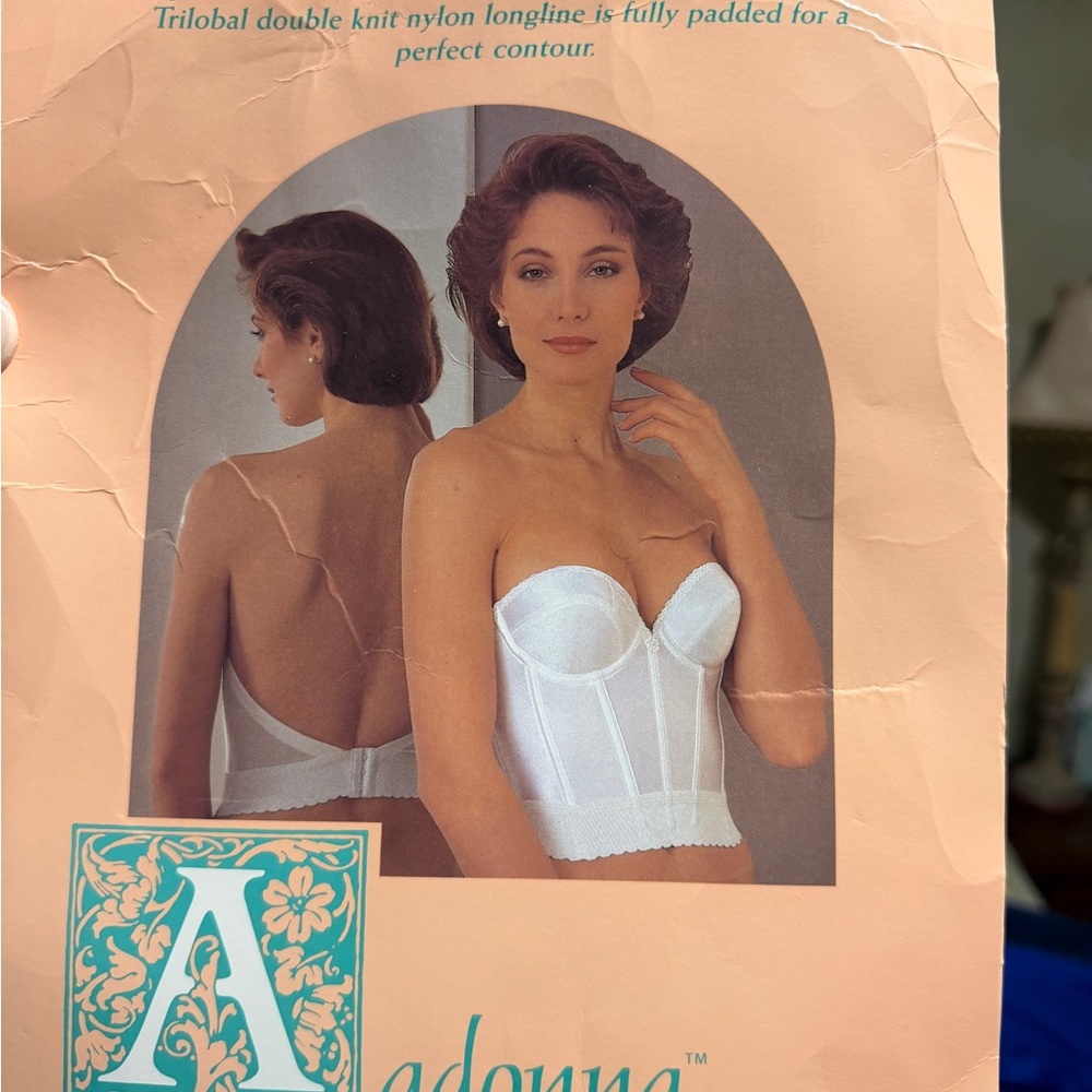 Adonna Elegant White Longline‎ Bra 32B